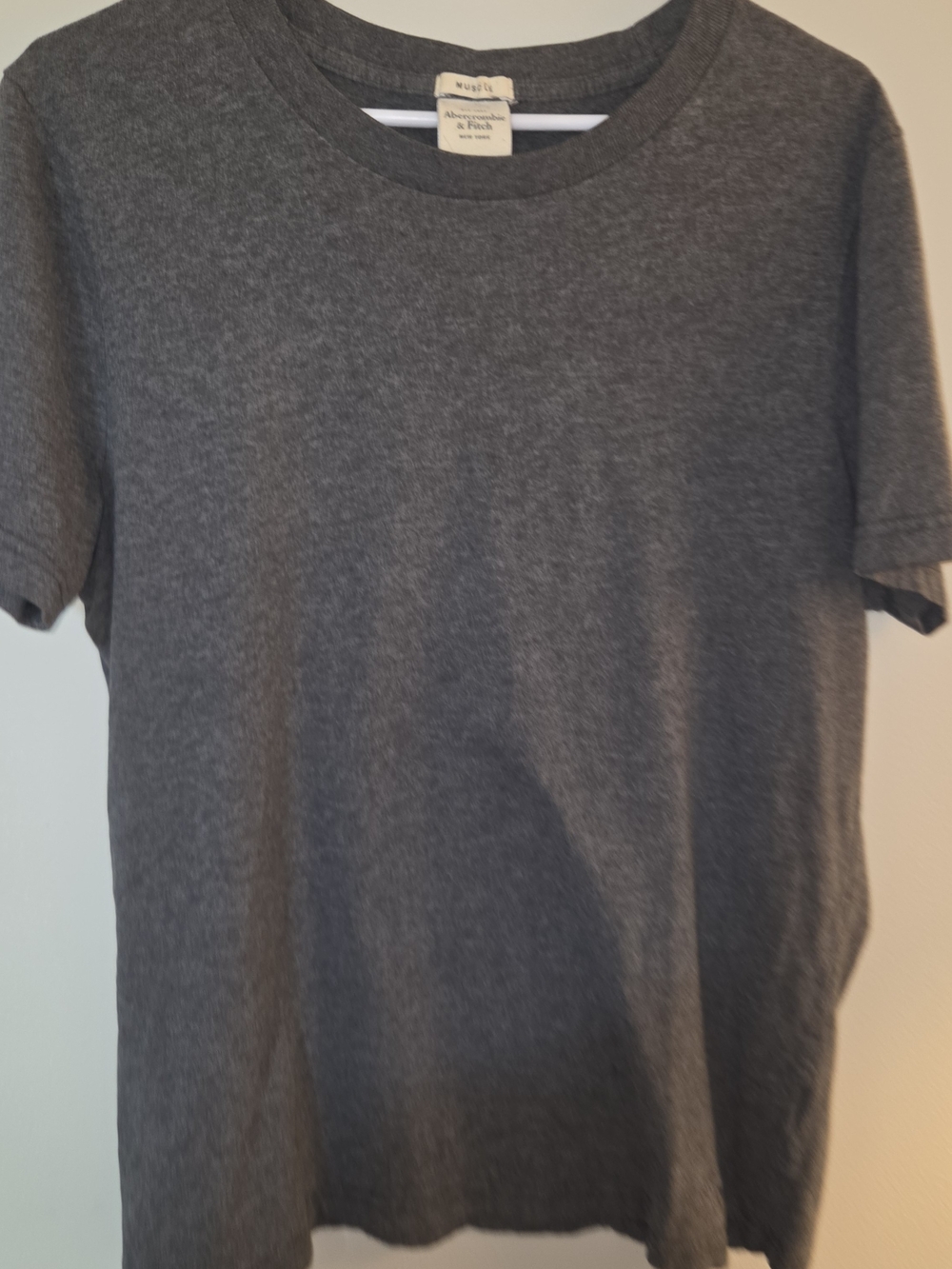 Abercrombie & Fitch Men's Heather Charcoal Crew Tee Muscle Shirt XL